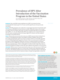 Prevalence of HPV After Introduction of the Vaccination