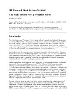 The event structure of perception verbs