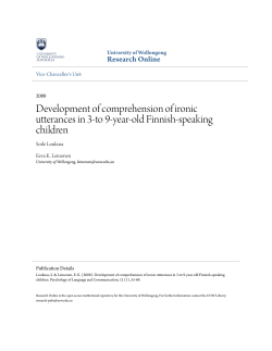 Development of comprehension of ironic - Research Online