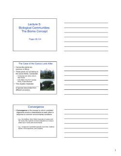 Lecture 5: Biological Communities: The Biome Concept