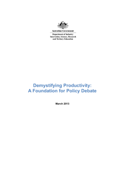 Demystifying Productivity: A Foundation for Policy Debate