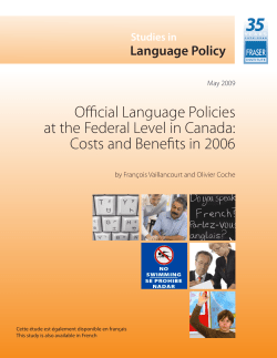 Official Language Policies at the Federal Level in Canada: Costs