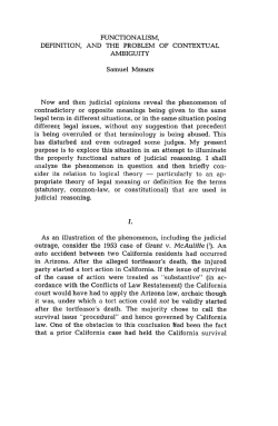 FUNCTIONALISM, DEFINITION, AND THE PROBLEM OF