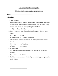 Assessment Test for Immigration Fill in the blank or choose the