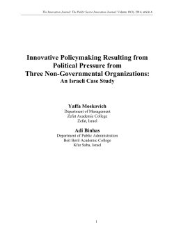 Innovative Policymaking Resulting from Political Pressure from