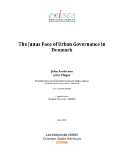 The Janus Face of Urban Governance in Denmark - Crises-UQAM