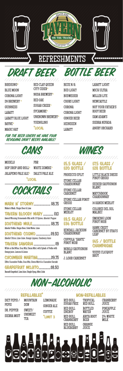 Draft Beer CANS BOTTLE Beer Cocktails non