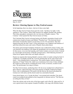 Review: Glowing Opener to May Festival season