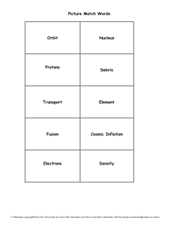 Picture Match Words Orbit Nucleus Protons
