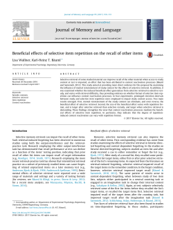 Beneficial effects of selective item repetition on the recall of other items
