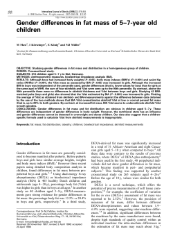 Gender differences in fat mass of 5&plusmn;7-year old children