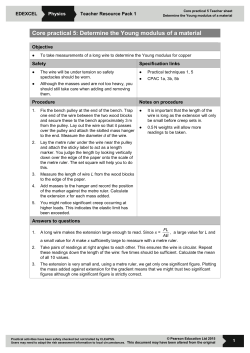 Core practical 5: Determine the Young modulus of a material