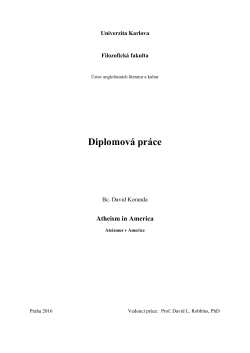 Diplomov&aacute; pr&aacute;ce - Univerzita Karlova