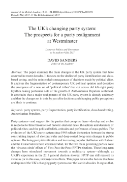 The UK`s changing party system: The prospects