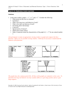1 Solutions 1. In the same window, graph y = x2, y=x4, and y=x6