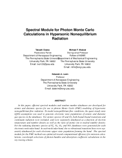 Spectral Module for Photon Monte Carlo Calculations in Hypersonic