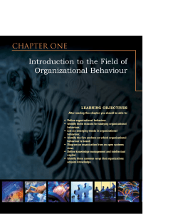 Introduction to the Field of Organizational Behaviour - McGraw