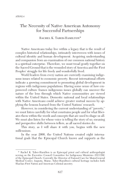 The Necessity of Native American Autonomy for Successful