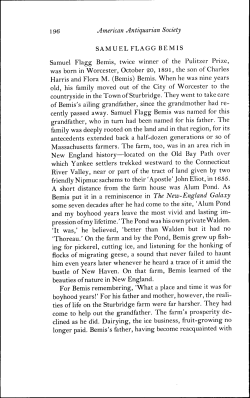 SAMUEL FLAGG BE M IS Samuel Flagg Bemis, twice winner of the