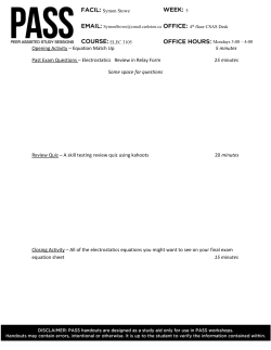 Opening Activity &ndash; Equation Match Up 5 minutes Past Exam