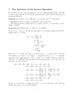 1 The derivative of the Inverse Operation