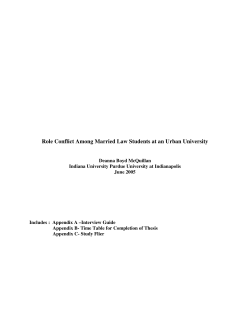 Role Conflict Among Married Law Students at an Urban University