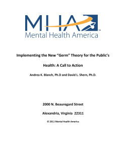 Implementing the New &ldquo;Germ&rdquo; Theory for the Public`s Health