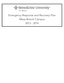 Emergency Response and Recovery Plan Mesa Branch Campus