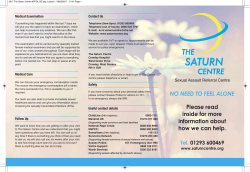 The Saturn Centre Leaflet is available to here