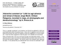 Interactive comment on &ldquo;Little ice age advance and retreat of