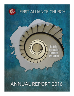 2016 annual report - First Alliance Church