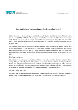 Strong global and European figures for direct selling in 2015