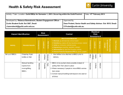 Health and Safety Risk Assessment