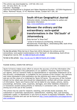 South African Geographical Journal Between the