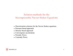 Solution methods for the Incompressible Navier