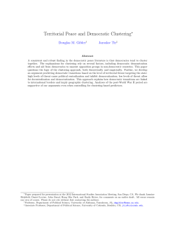 Territorial Peace and Democratic Clustering