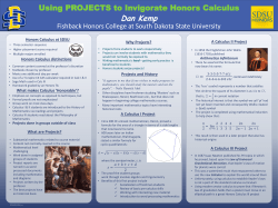Honors Calculus at SDSU Projects and History Honors Calculus