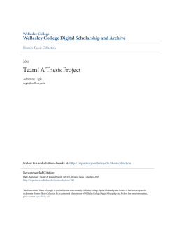 Team! A Thesis Project - Wellesley College Digital Scholarship and