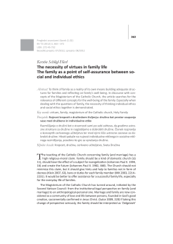 Kerstin Schlögl-Flierl The necessity of virtues in family life The family