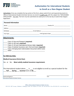 Authorization for International Students to Enroll as a Non