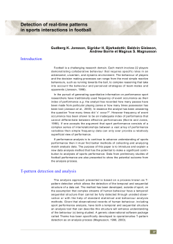 Detection of real-time patterns in sports interactions in football