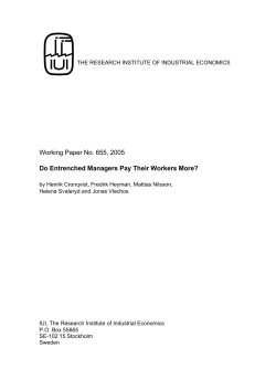 Do Entrenched Managers Pay Their Workers More?