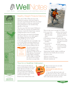 Healthy Weight Protects Memory Tips for a Healthier Halloween