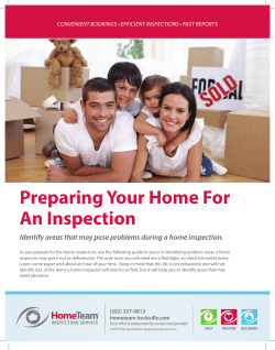 Preparing Your Home For An Inspection