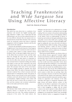 Teaching Frankenstein and Wide Sargasso Sea Using Affective