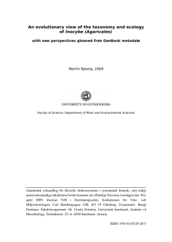 An evolutionary view of the taxonomy and ecology of Inocybe