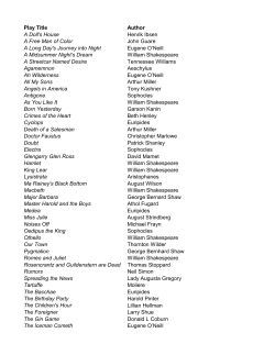 the List of Plays for Design Assignments
