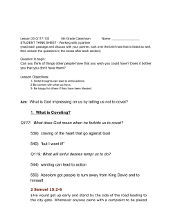 Aim: What is God impressing on us by telling us not to covet? 1