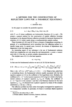 REFLECTION LAWS FOR A PARABOLIC EQUATION^)