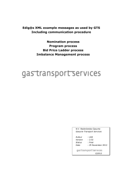 Edig@s XML example messages as used by GTS Including